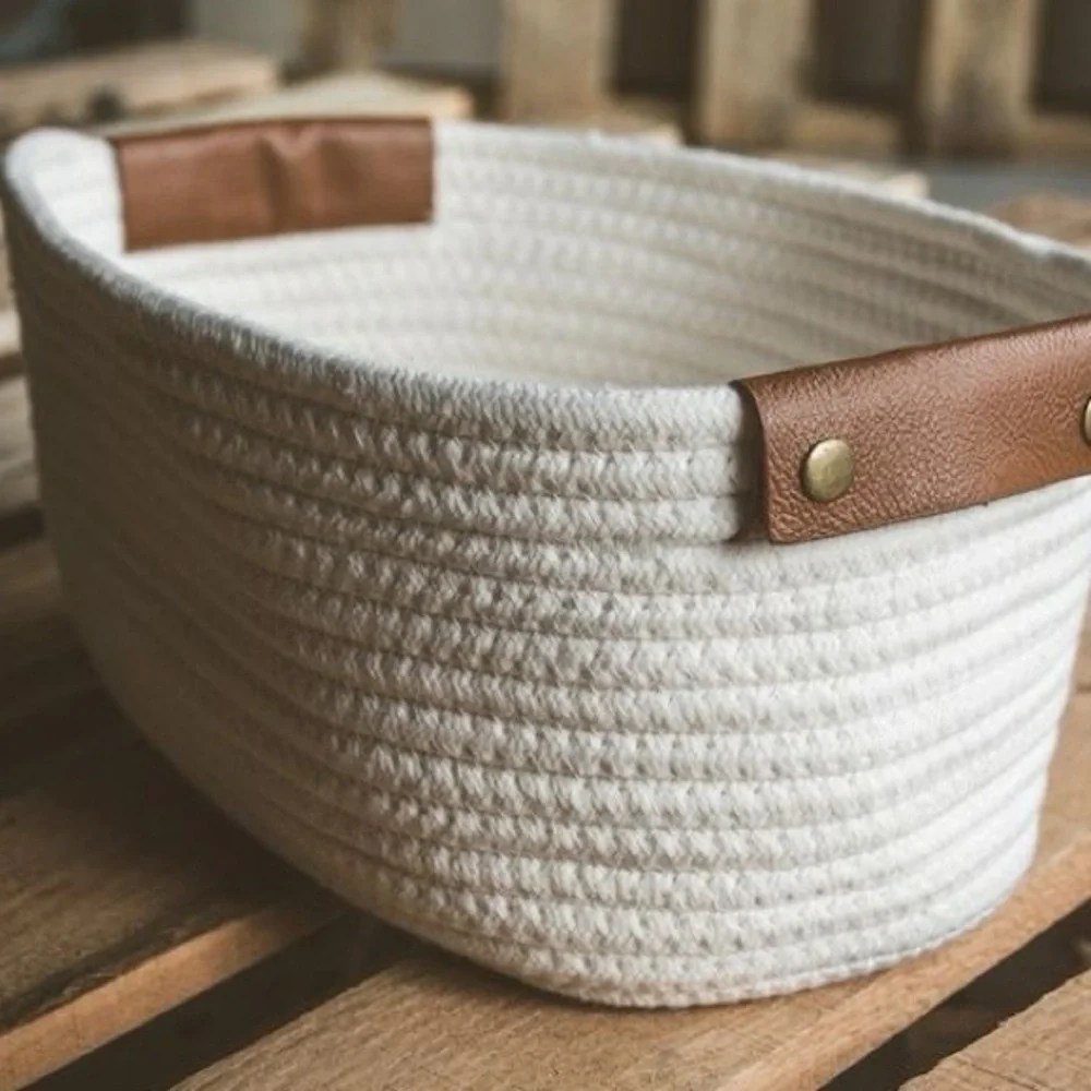 Decorative Coiled Rope Basket